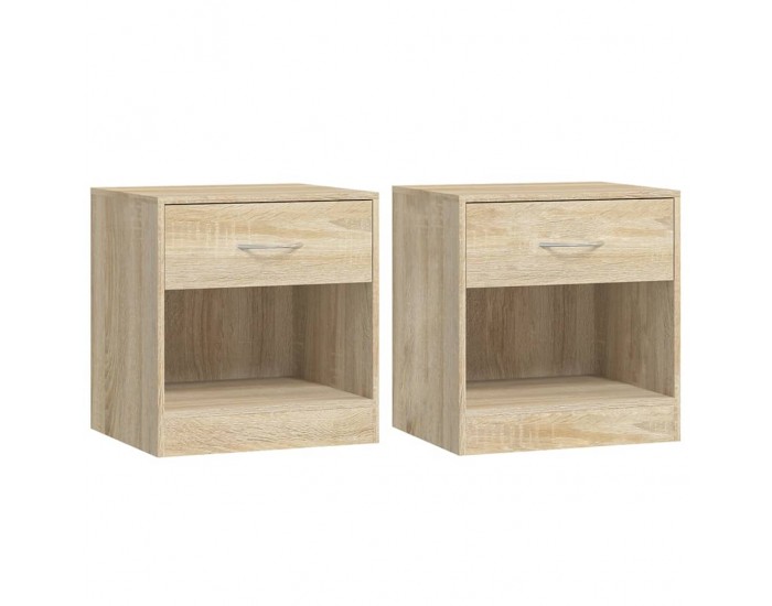 Sonata H Нощно шкафче с чекмедже, 2 бр, цвят дъб