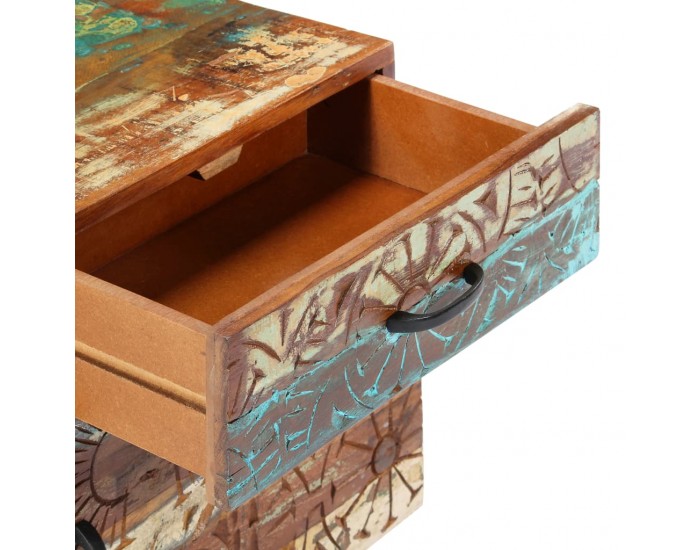 Sonata H Ръчно резбовано нощно шкафче, 40x30x50 см, регенерирано дърво