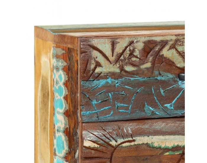 Sonata H Ръчно резбовано нощно шкафче, 40x30x50 см, регенерирано дърво