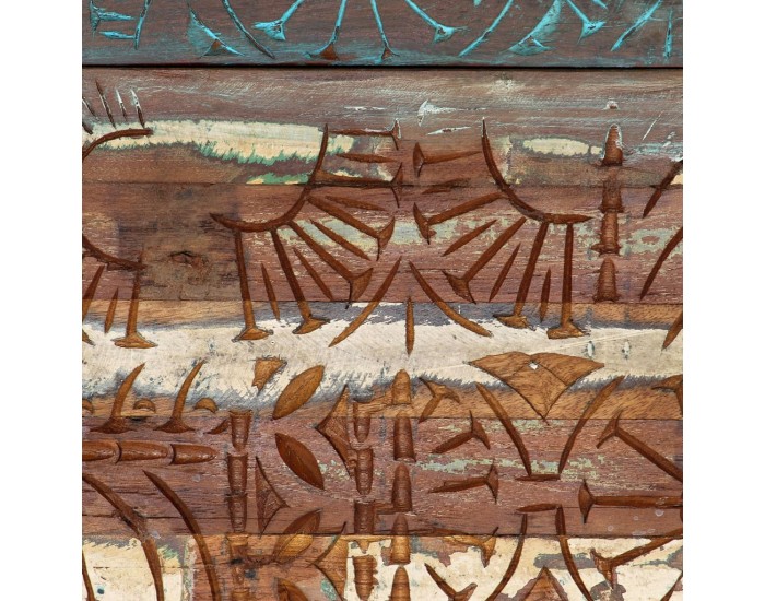 Sonata H Ръчно резбовано нощно шкафче, 40x30x50 см, регенерирано дърво