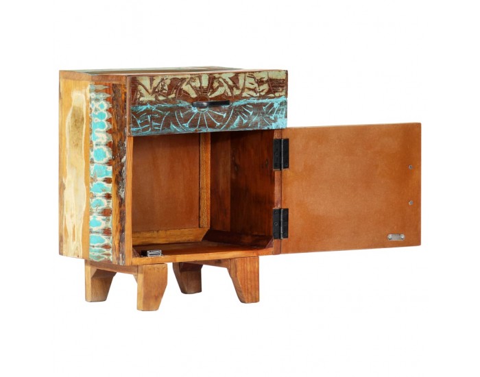 Sonata H Ръчно резбовано нощно шкафче, 40x30x50 см, регенерирано дърво