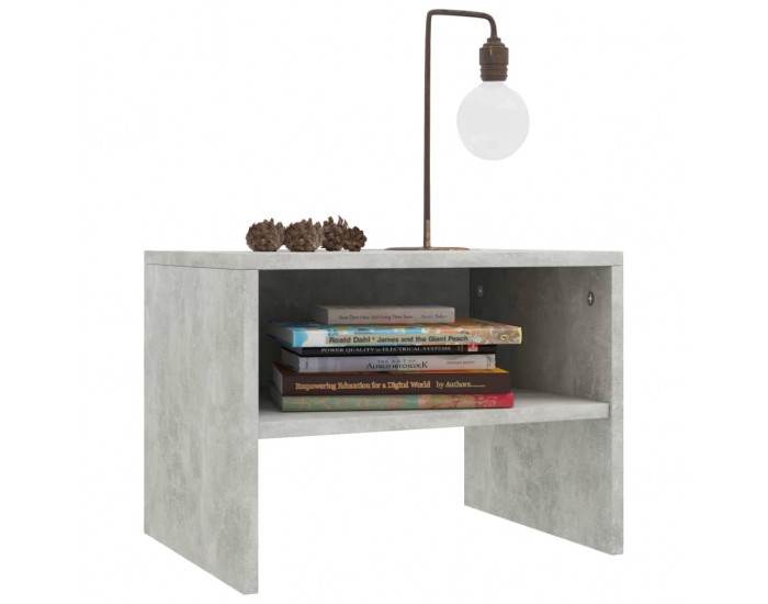 Sonata H Нощни шкафчета, 2 бр, бетонно сив, 40x30x30 см, инженерно дърво