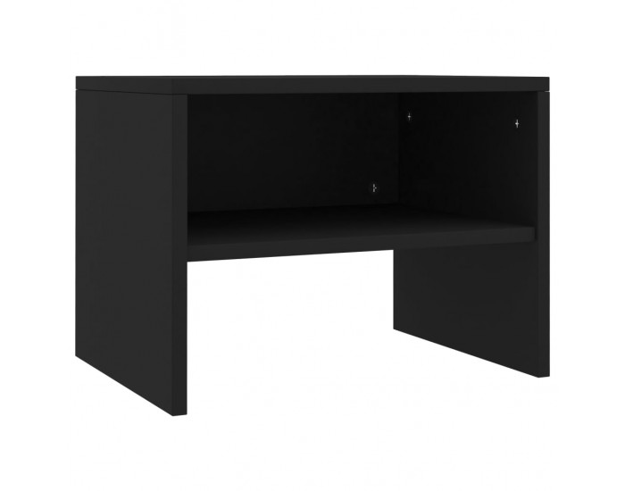 Sonata H Нощни шкафчета, 2 бр, черни, 40x30x30 см, инженерно дърво