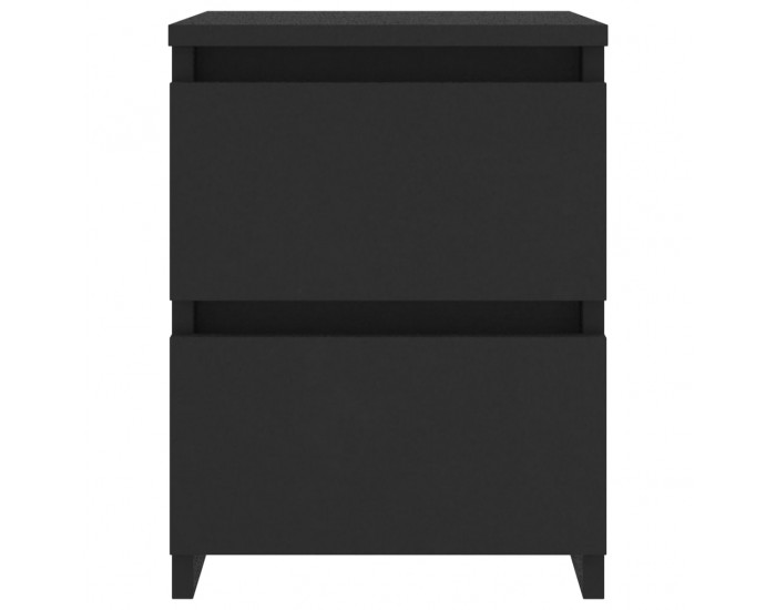Sonata H Нощни шкафчета, 2 бр, черни, 30x30x40 см, инженерно дърво