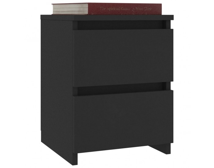 Sonata H Нощни шкафчета, 2 бр, черни, 30x30x40 см, инженерно дърво