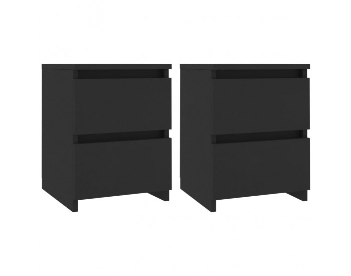 Sonata H Нощни шкафчета, 2 бр, черни, 30x30x40 см, инженерно дърво