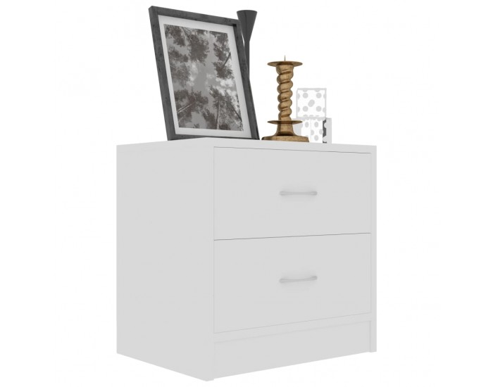 Sonata H Нощни шкафчета, 2 бр, бели, 40x30x40 см, инженерно дърво