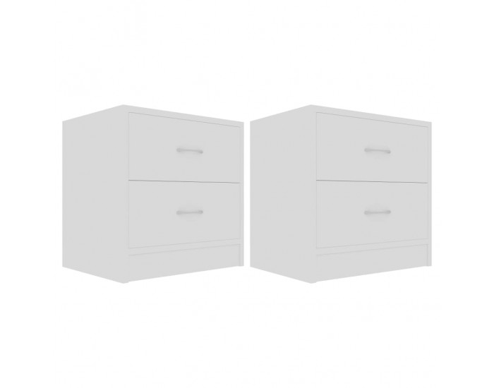 Sonata H Нощни шкафчета, 2 бр, бели, 40x30x40 см, инженерно дърво