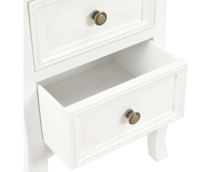 Sonata H Нощни шкафчета, 2 бр, бели, 35x30x49 см, МДФ