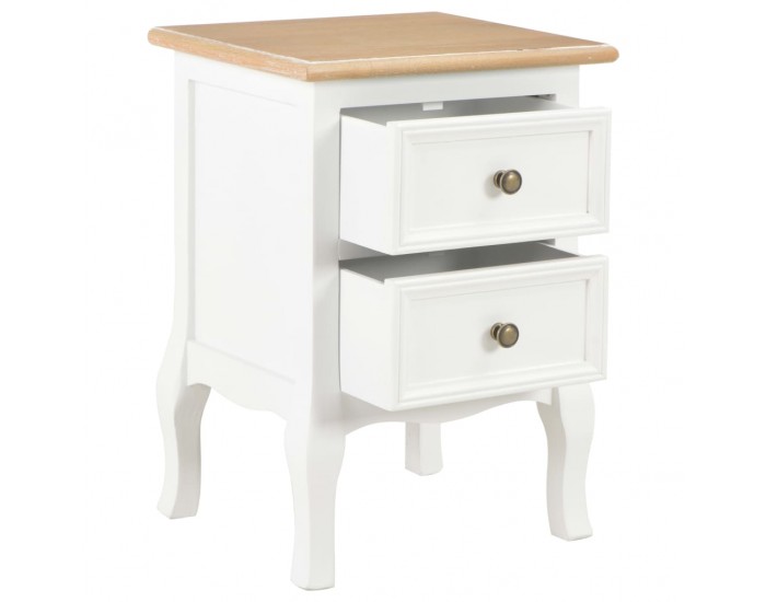 Sonata H Нощни шкафчета, 2 бр, бели, 35x30x49 см, МДФ