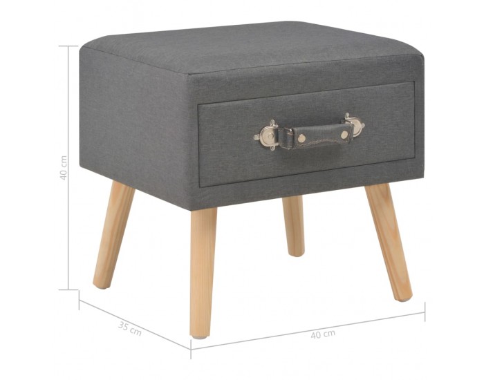 Sonata H Нощни шкафчета, 2 бр, тъмносиви, 40x35x40 см, плат