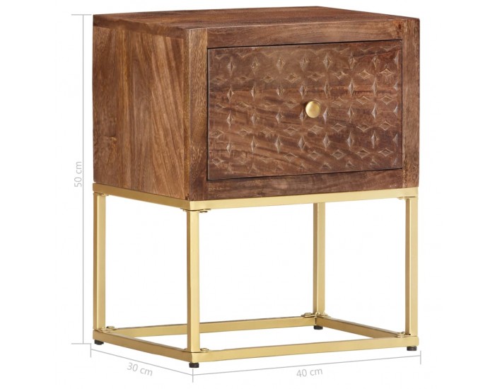 Sonata H Нощно шкафче, 40х30х50 см, мангово дърво масив
