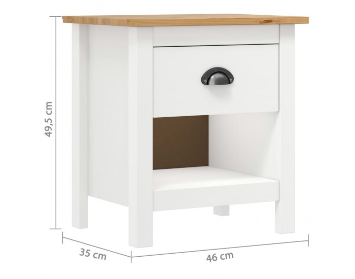 Sonata H Нощни шкафчета 2 бр Hill 46x35x49,5 см борово дърво масив