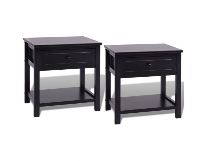 Sonata H Нощни шкафчета, 2 броя, дърво, черно