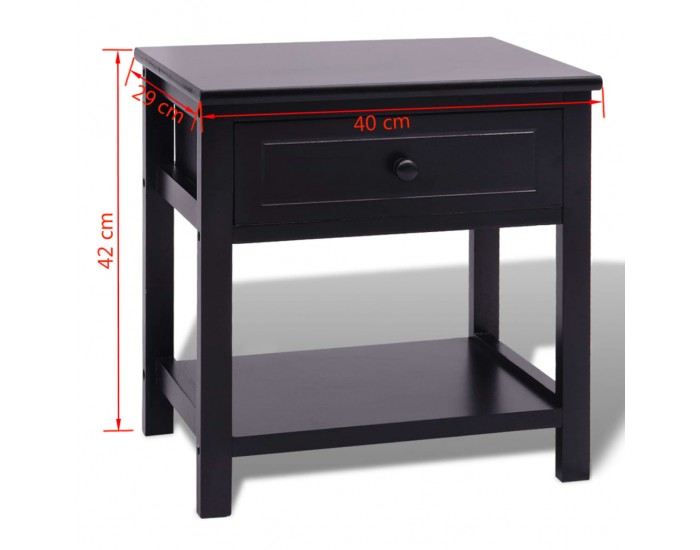 Sonata H Нощни шкафчета, 2 броя, дърво, черно