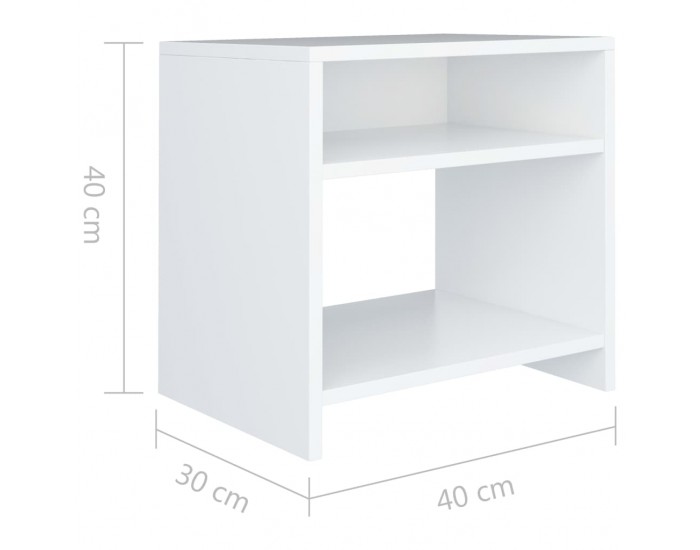 Sonata H Нощно шкафче, бяло, 40x30x40 см, инженерно дърво
