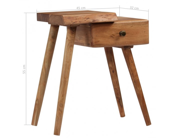 Sonata H Нощно шкафче, акациево дърво масив, 45x32x55 см Sonata H Нощно шкафче, акациево дърво масив, 45x32x55 см