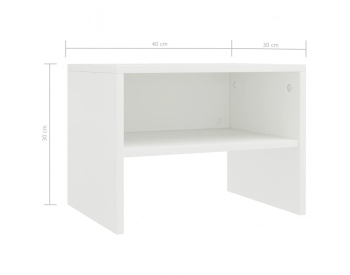 Sonata H Нощно шкафче, бяло, 40x30x30 см, инженерно дърво