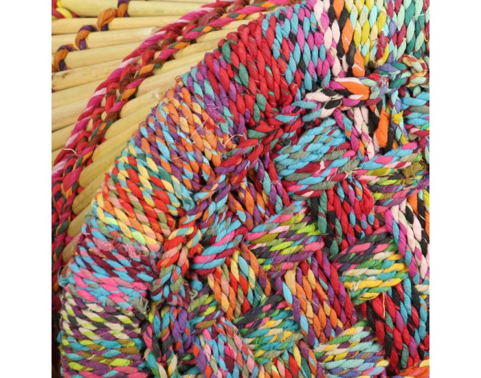 Sonata H Табуретки с Chindi детайли, 2 бр, многоцветни, бамбук