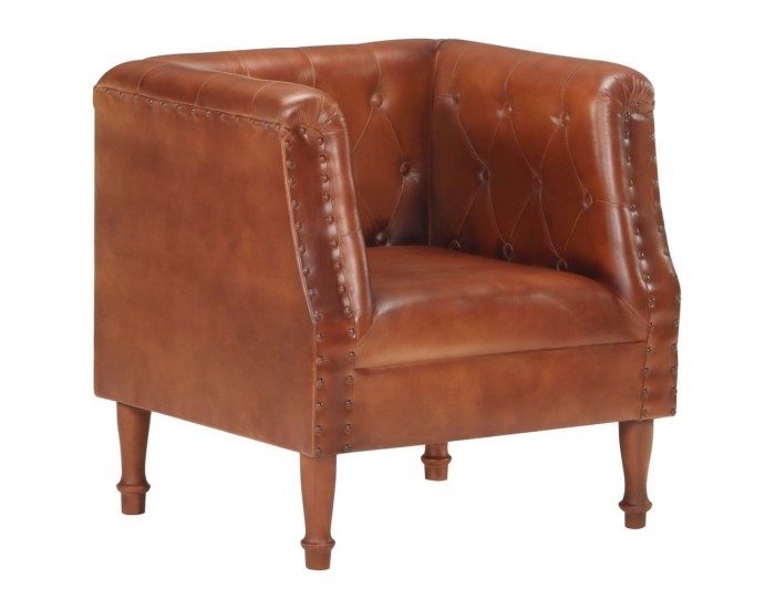 Sonata H Фотьойл, кафяв, естествена кожа