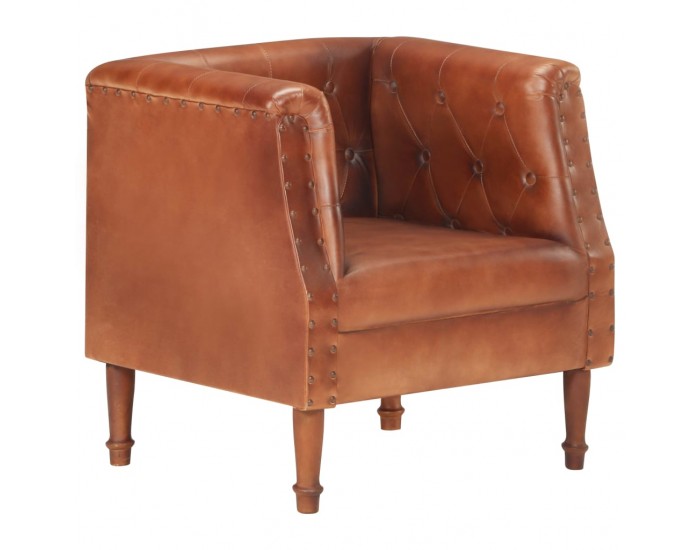 Sonata H Фотьойл, кафяв, естествена кожа