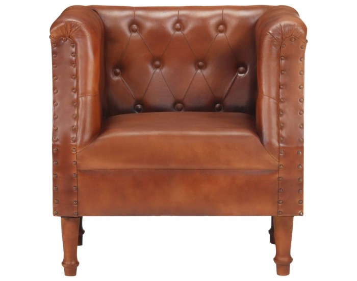 Sonata H Фотьойл, кафяв, естествена кожа