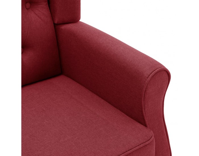 Sonata H Фотьойл с табуретка за крака, виненочервен, текстил