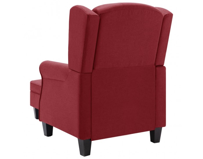 Sonata H Фотьойл с табуретка за крака, виненочервен, текстил