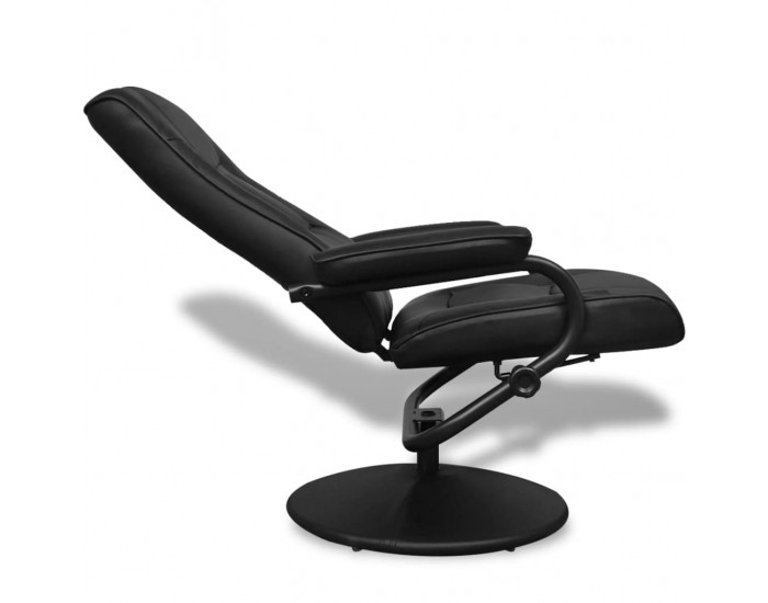 Sonata H ТВ фотьойл с табуретка за крака, черен, изкуствена кожа