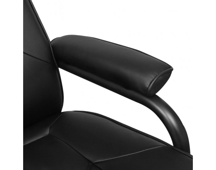 Sonata H ТВ фотьойл с табуретка за крака, черен, изкуствена кожа