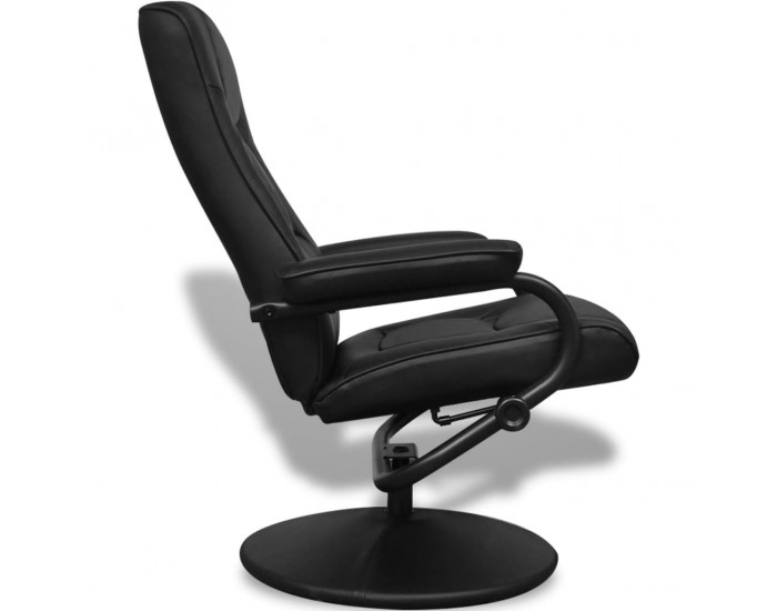 Sonata H ТВ фотьойл с табуретка за крака, черен, изкуствена кожа