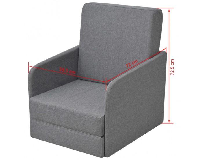 Sonata H Разтегателен фотьойл, светлосив, текстил