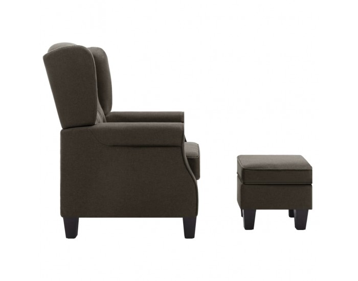 Sonata H Фотьойл с табуретка за крака, таупе, текстил