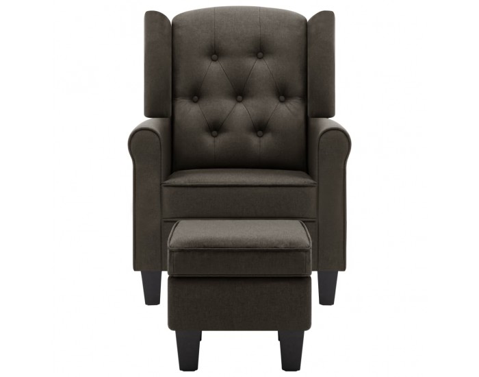 Sonata H Фотьойл с табуретка за крака, таупе, текстил