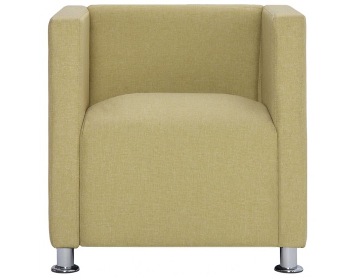 Sonata H Фотьойл с кубична форма, зелен, текстил