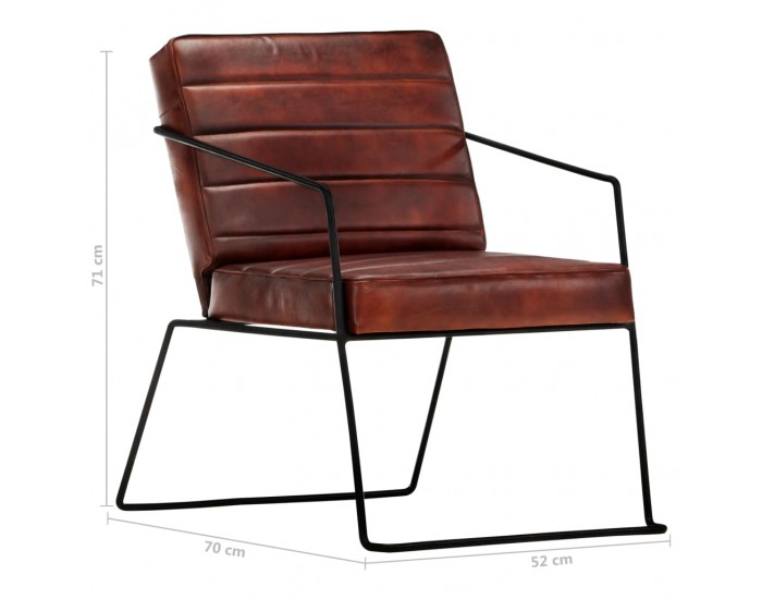 Sonata H Фотьойл, тъмнокафяв, естествена кожа