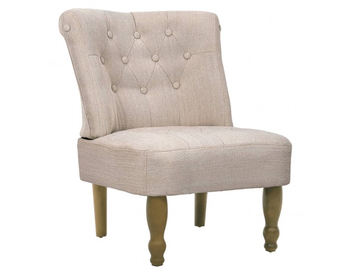 Sonata H Фотьойл във френски стил, кремав, текстил