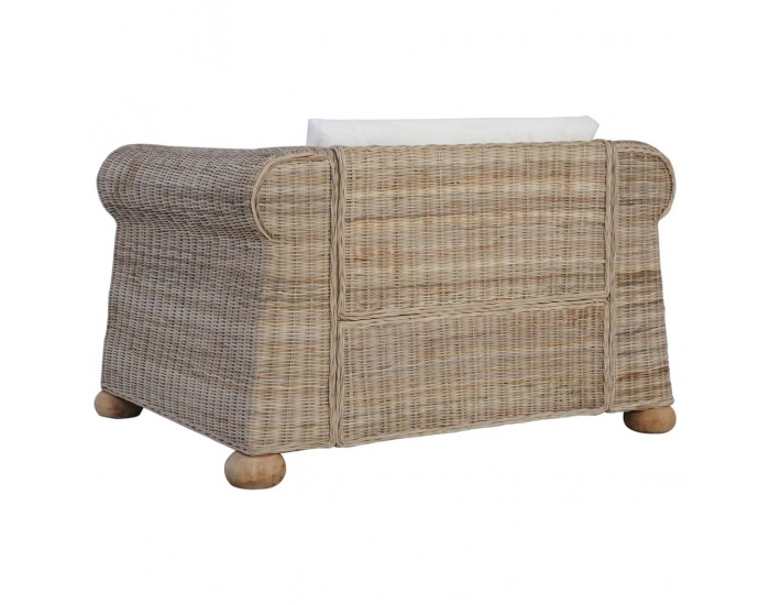 Sonata H Фотьойл с възглавници, естествен ратан