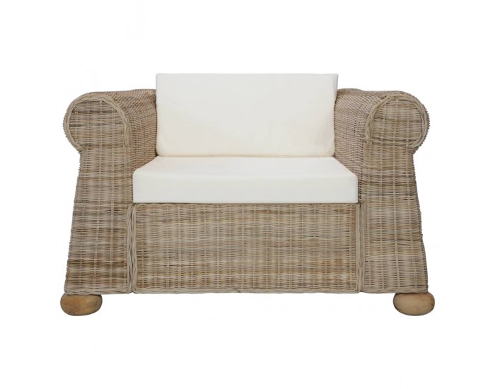 Sonata H Фотьойл с възглавници, естествен ратан