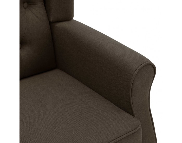 Sonata H Фотьойл с табуретка за крака, кафяв, текстил