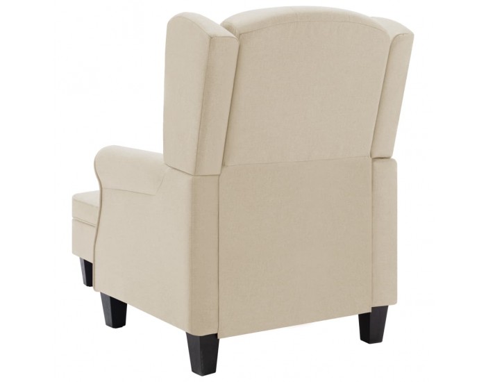 Sonata H Фотьойл с табуретка за крака, кремав, текстил