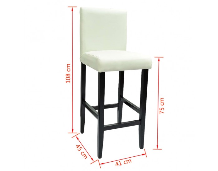 Sonata H Бар табуретки, 6 бр, бели, изкуствена кожа Sonata H Бар табуретки, 6 бр, бели, изкуствена кожа