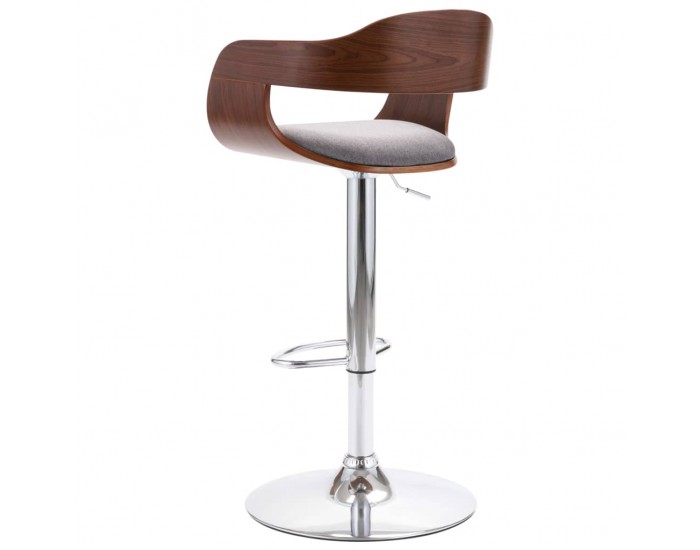 Sonata H Бар табуретка, шперплат и сив текстил