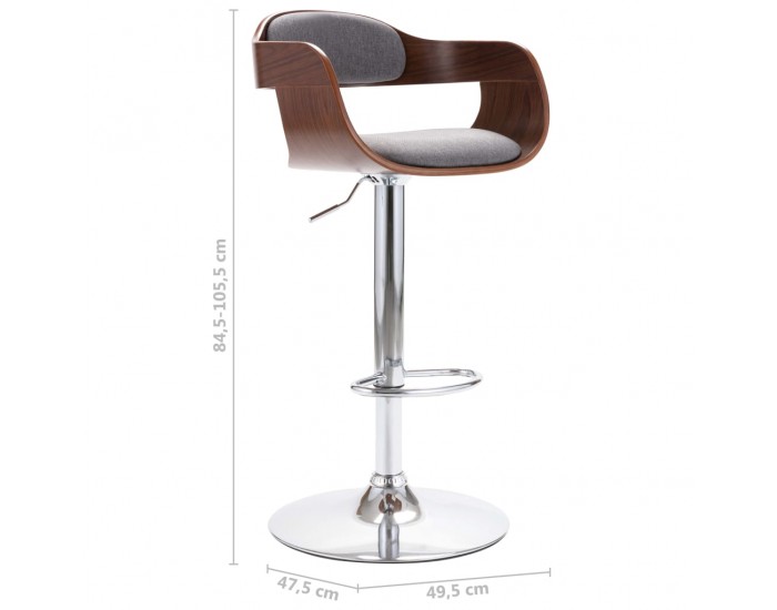 Sonata H Бар табуретка, шперплат и сив текстил