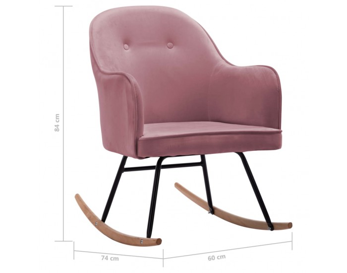 Sonata H Люлеещ стол, розов, кадифе