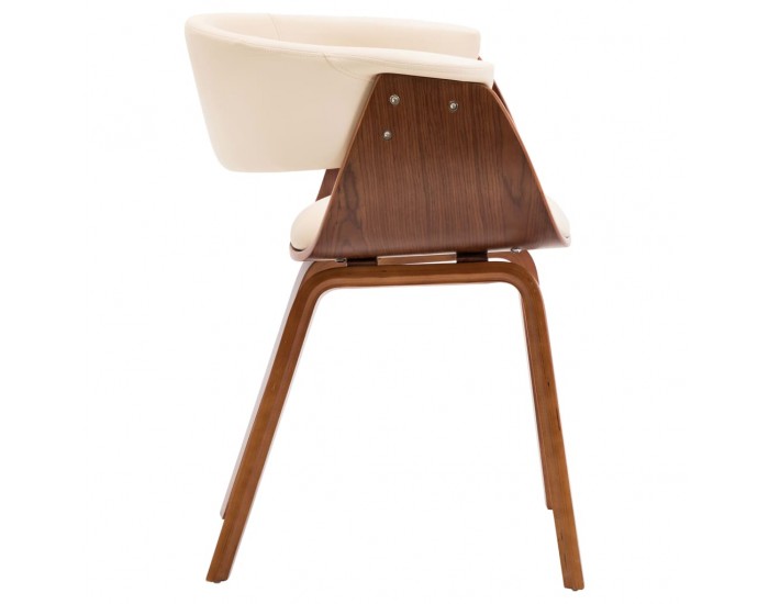 Sonata H Трапезни столове, 6 бр, кремави, извито дърво и изкуствена кожа