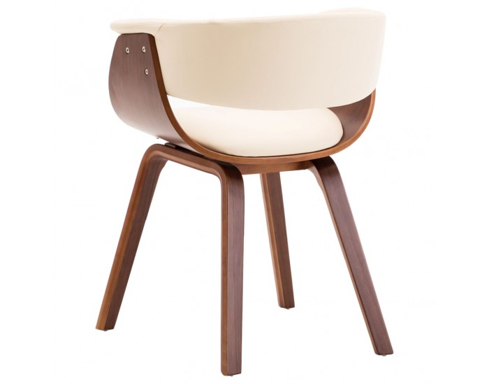 Sonata H Трапезни столове, 6 бр, кремави, извито дърво и изкуствена кожа