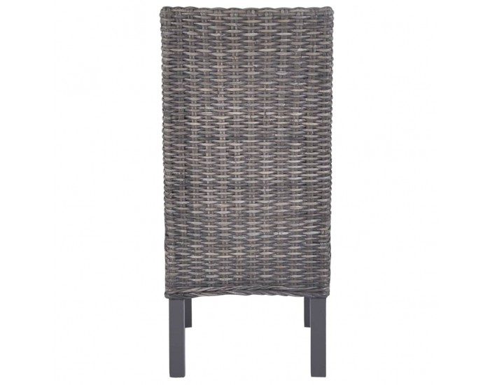 Sonata H Трапезни столове, 6 бр, кафяви, кубу ратан и мангова дървесина