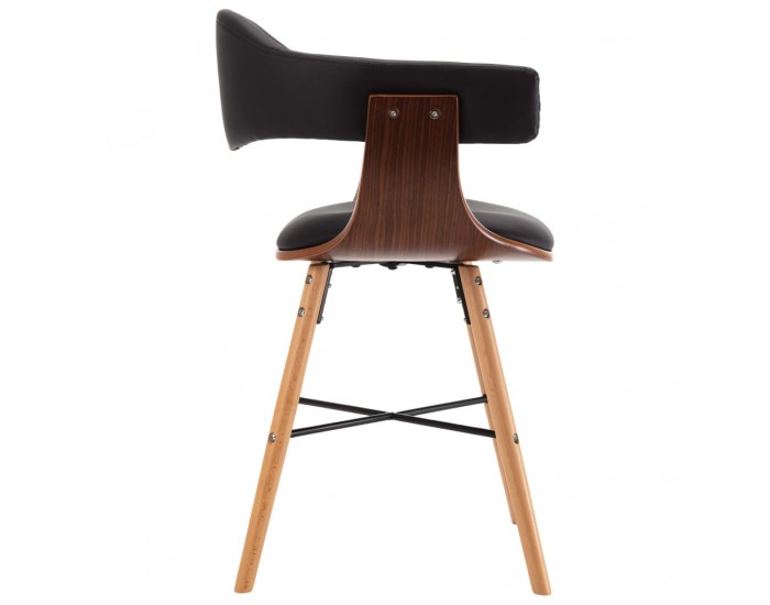 Sonata H Трапезни столове, 6 бр, черни, изкуствена кожа и извито дърво