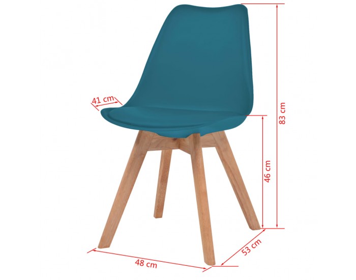Sonata H Трапезни столове, 4 бр, тюркоаз, пластмаса